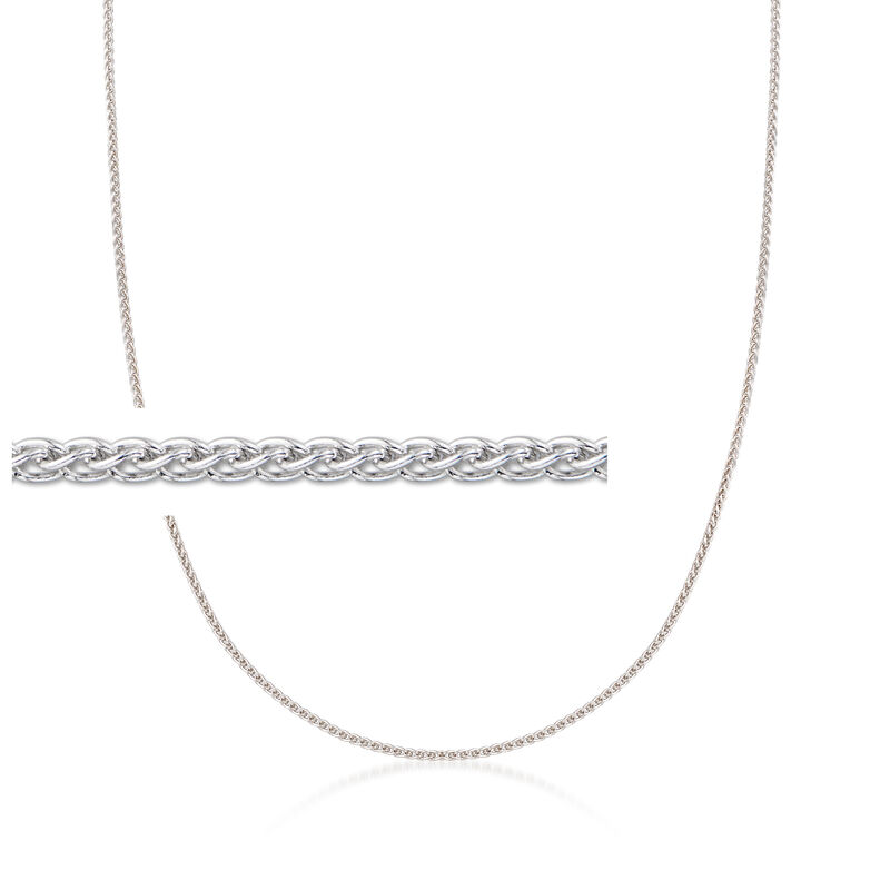 Italian 1mm Sterling Silver Adjustable Wheat-Chain Necklace image number 1