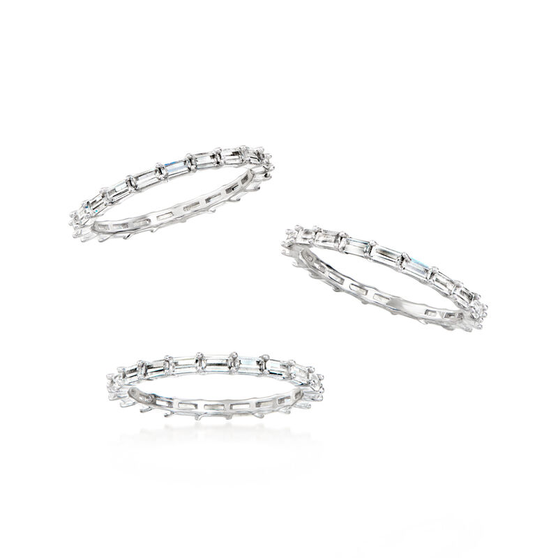 3.40 ct. t.w. CZ Jewelry Set: Three Rings in Sterling Silver image number 3