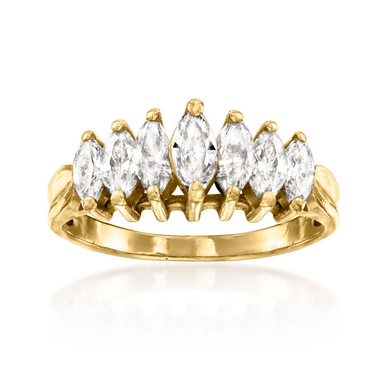 C. 1980 Vintage 1.00 ct. t.w. Marquise Diamond Ring in 14kt Yellow Gold. Size 5.5 image number 0