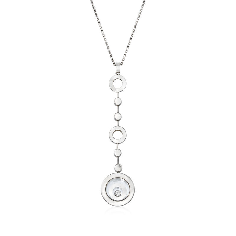 C. 2000 Vintage Chopard &quot;Happy Spirit Circle&quot; Pendant Necklace in 18kt White Gold. 15&quot; image number 1