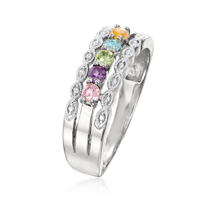 Personalized Ring in 14kt Gold - 3 to 7 Birthstones image number 5