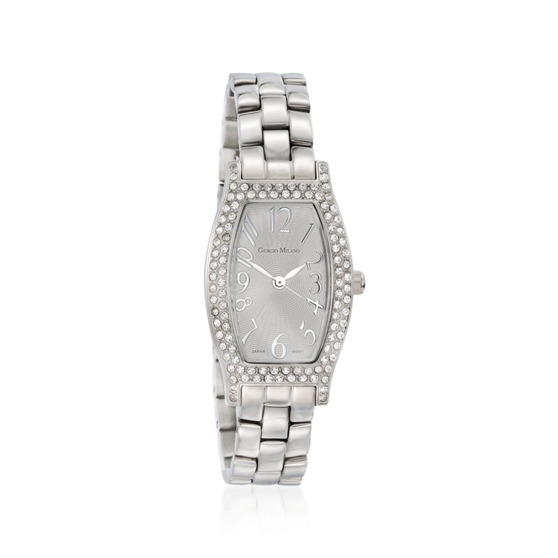 Giorgio Milano Women's 34x24mm Stainless Steel Tonneau Watch with Swarovski Crystals image number 0