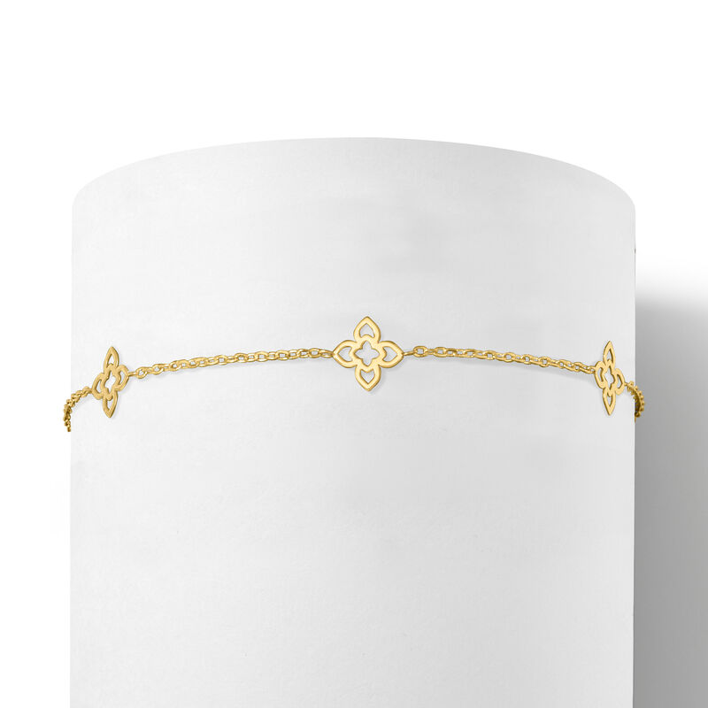 10kt Yellow Gold Flower Station Bracelet image number 2