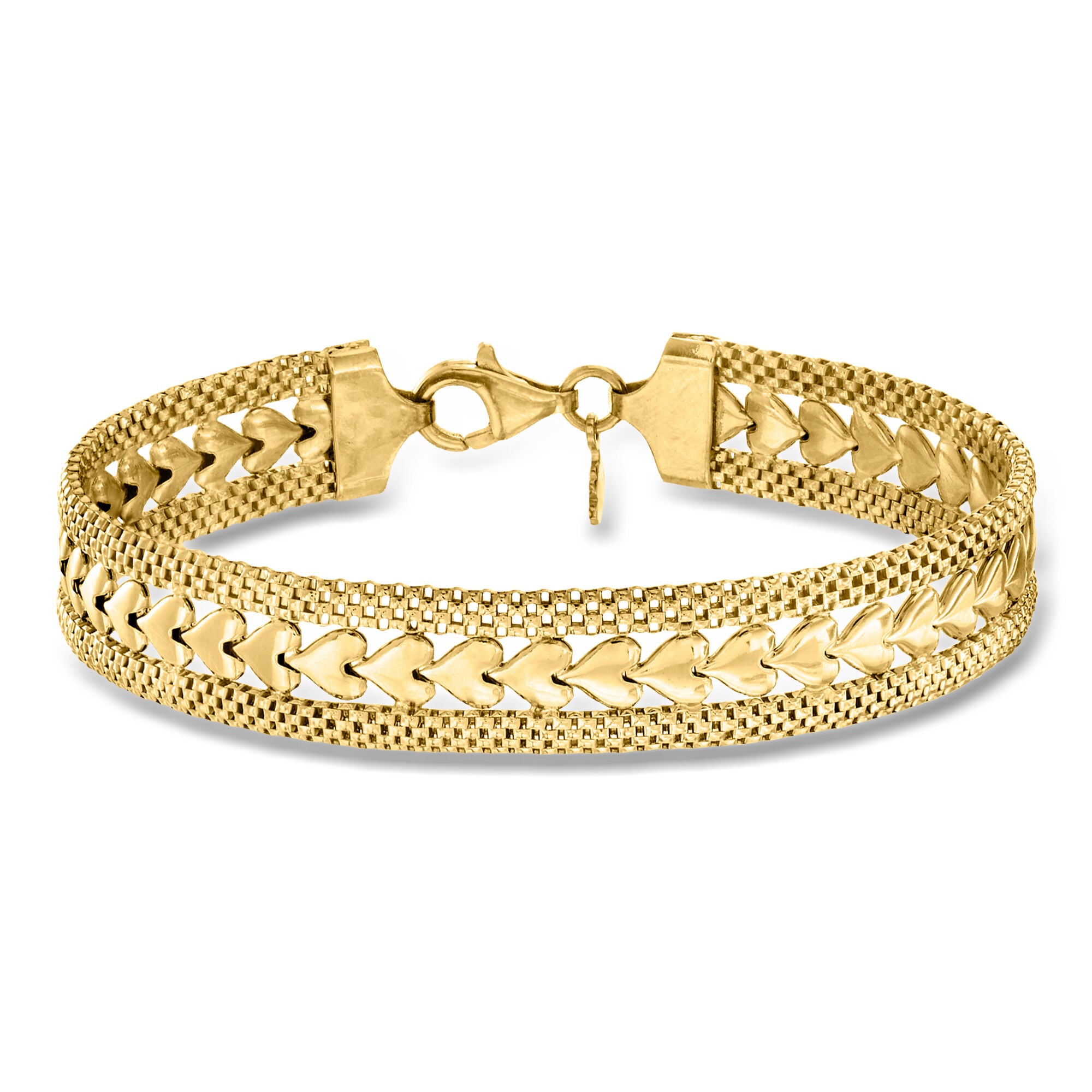 Italian 18kt Gold Over Sterling Silver Heart-Motif Bracelet | Ross