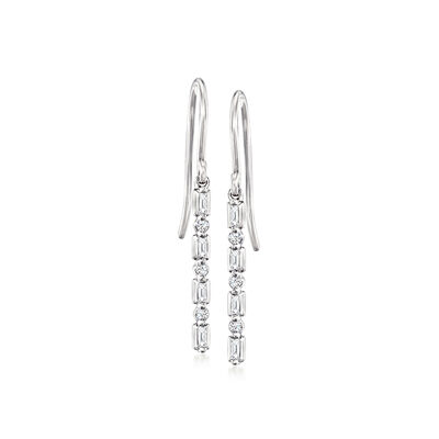 .10 ct. t.w. Diamond Linear Drop Earrings in Sterling Silver
