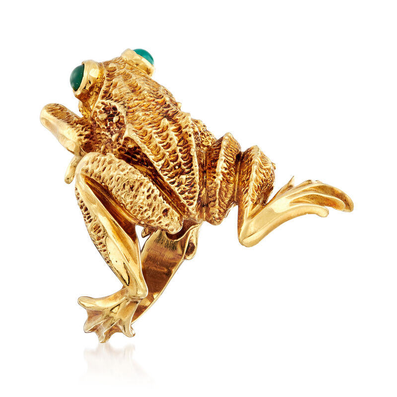C. 1969 Vintage Kurt Wayne 18kt Yellow Gold Frog Ring. Size 7.5 image number 2