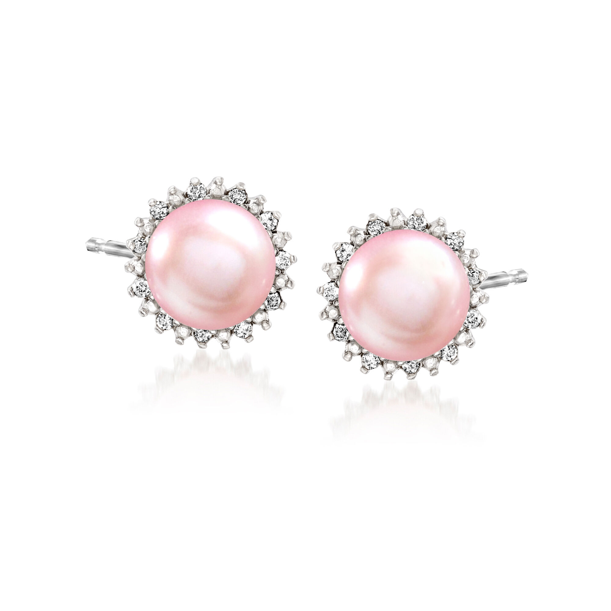7-7.5mm Pink Cultured Pearl and .13 ct. t.w. Diamond