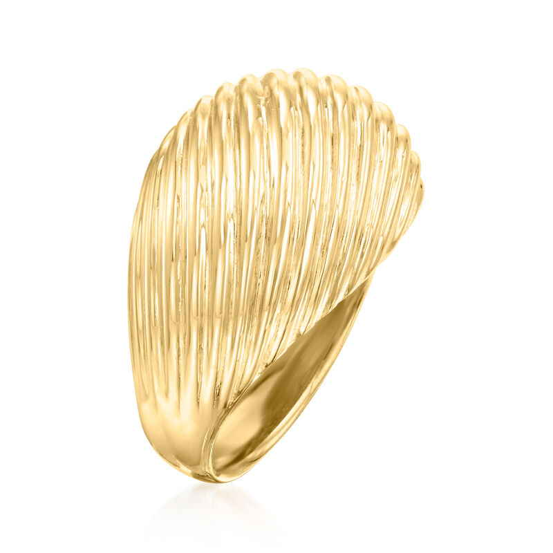 Italian 18kt Gold Over Sterling Domed Shrimp Ring image number 2