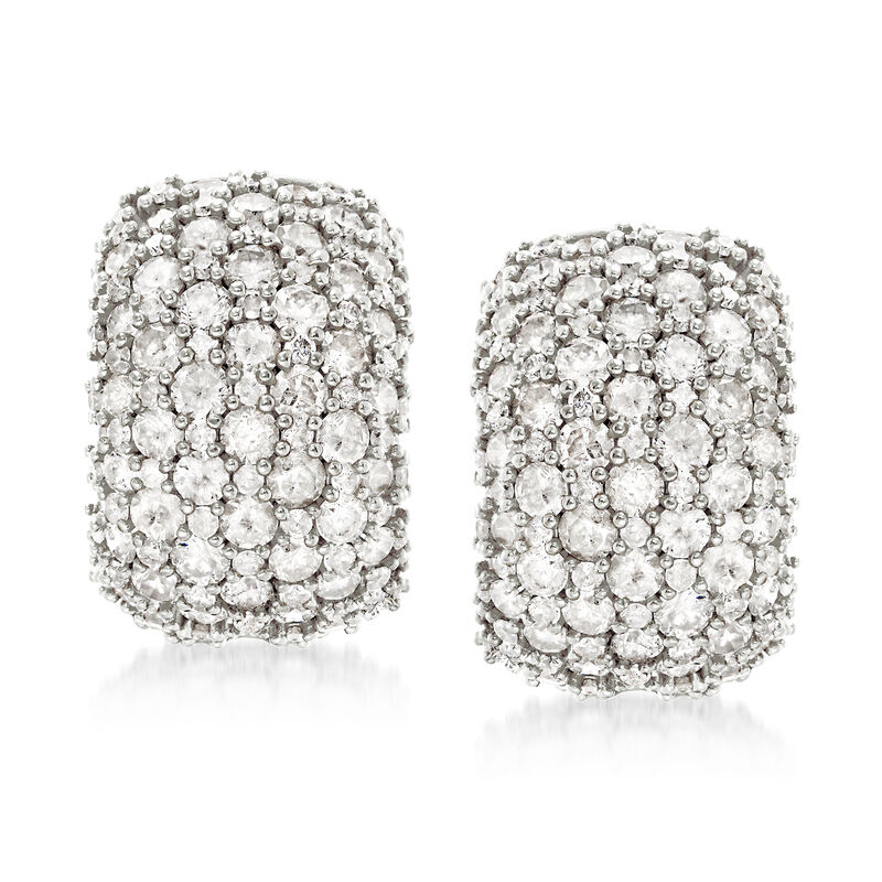 5.00 ct. t.w. Pave Diamond Earrings in Sterling Silver image number 0