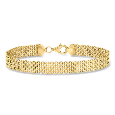 18kt Gold Over Sterling Bismark-Link Bracelet