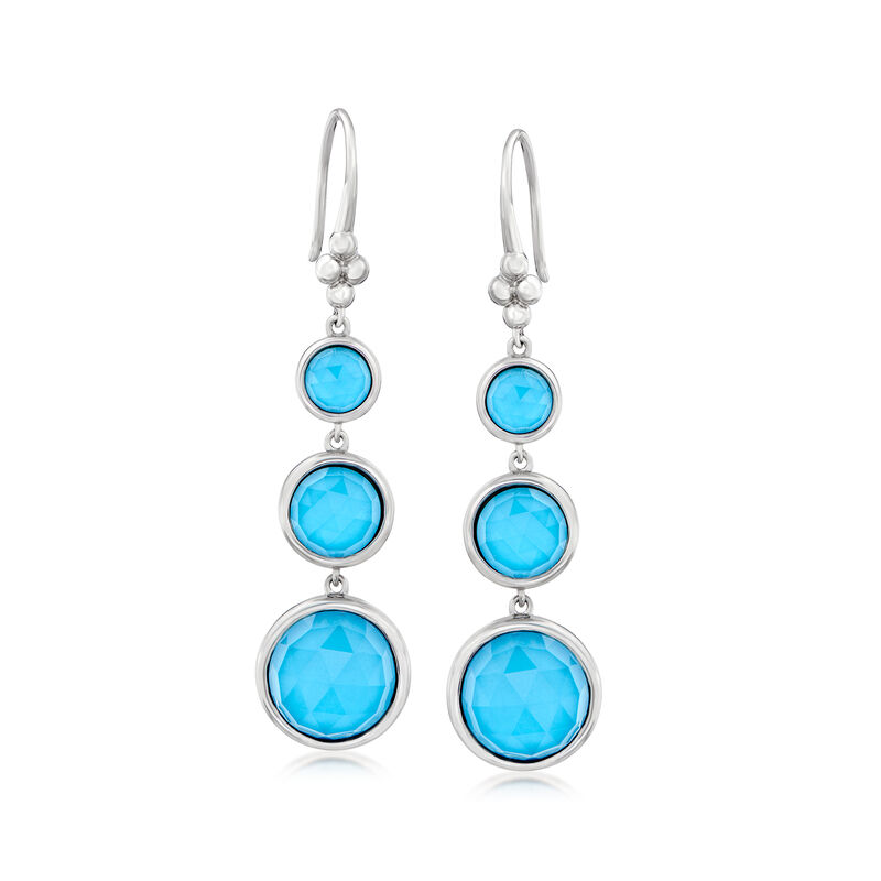 Gabriel Designs Turquoise Doublet Drop Earrings in Sterling Silver  image number 0