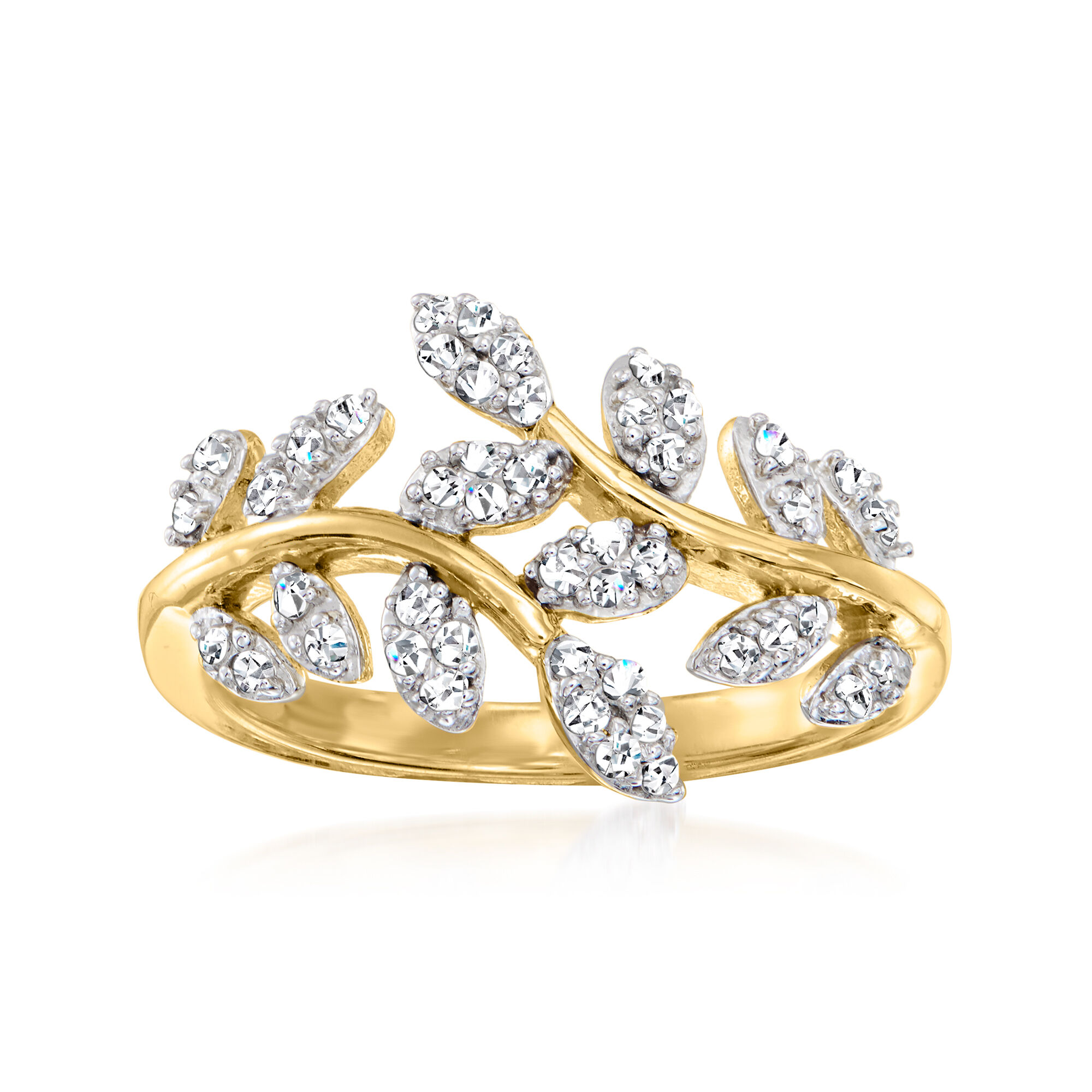 33 ct. t.w. Diamond Vine Ring in 18kt Gold Over Sterling