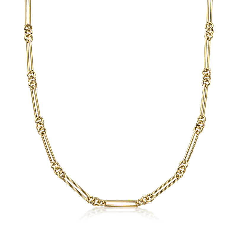 C. 1990 Vintage 14kt Yellow Gold Fancy-Link Necklace. 16" image number 0