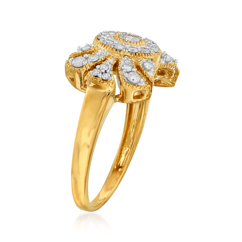.50 ct. t.w. Diamond Open-Space Bow Ring in 18kt Gold Over Sterling image number 2