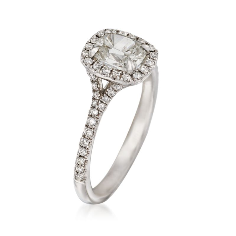 Henri Daussi 1.16 ct. t.w. Diamond Engagement Ring in 14kt White Gold image number 2