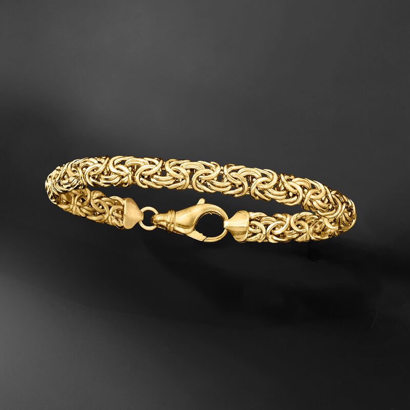 18kt Gold Over Sterling Small Byzantine Bracelet image number 5