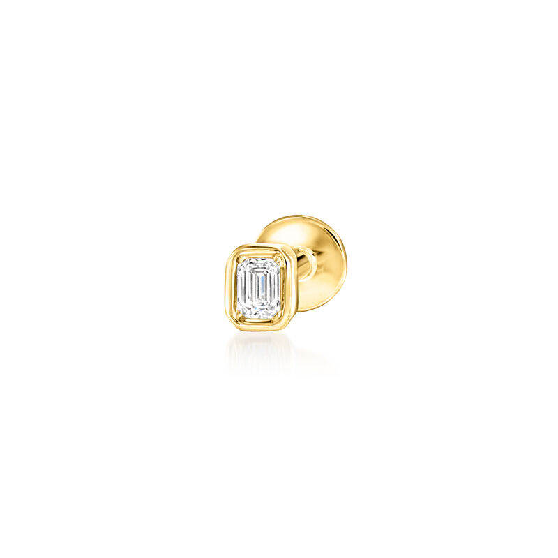 .10 ct. t.w. Emerald-Cut Lab-Grown Diamond Flat-Back Stud Earrings in 14kt Yellow Gold image number 0