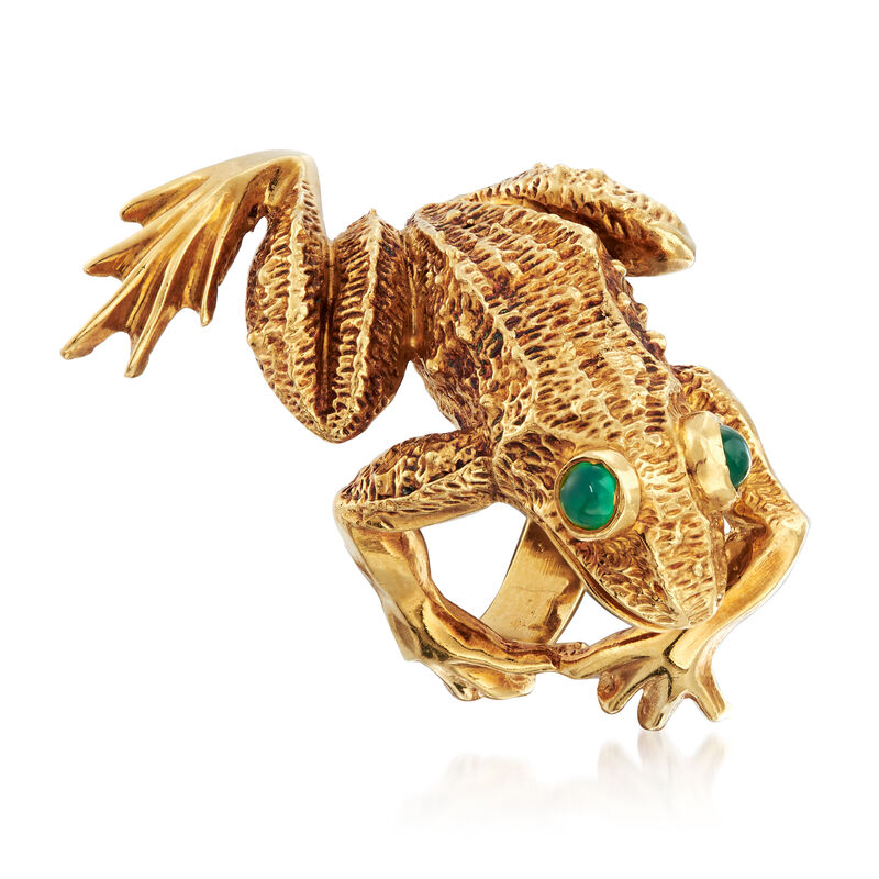 C. 1969 Vintage Kurt Wayne 18kt Yellow Gold Frog Ring. Size 7.5 image number 3