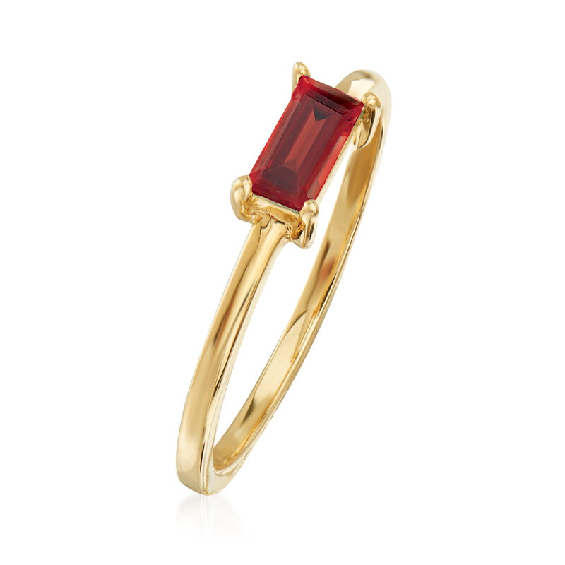 Italian .30 Carat Garnet Ring in 14kt Yellow Gold image number 2