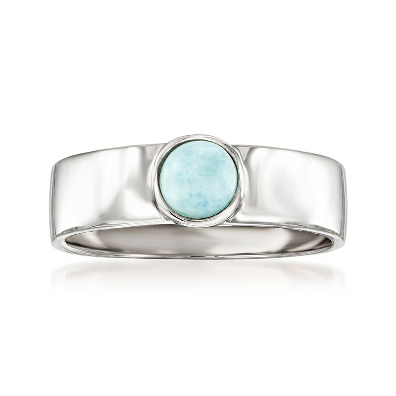 Larimar Jewelry Set: Stud Earrings and Ring in Sterling Silver image number 3