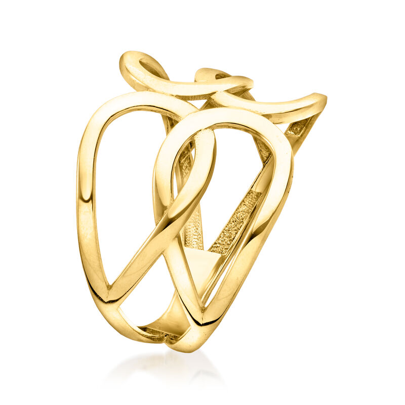 10kt Yellow Gold Open Double-Loop Ring image number 2