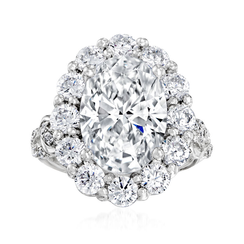 8.60 ct. t.w. CZ Halo Ring in Sterling Silver image number 0