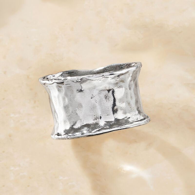 Sterling Silver Hammered Ring image number 3