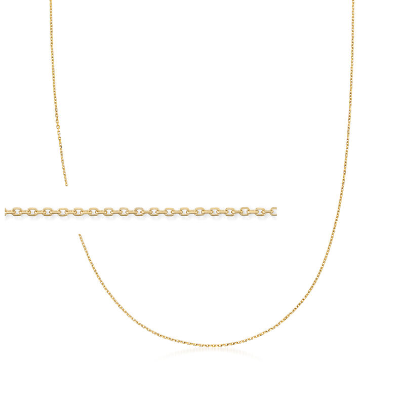 1.1mm 14kt Yellow Gold Cable-Chain Necklace image number 0