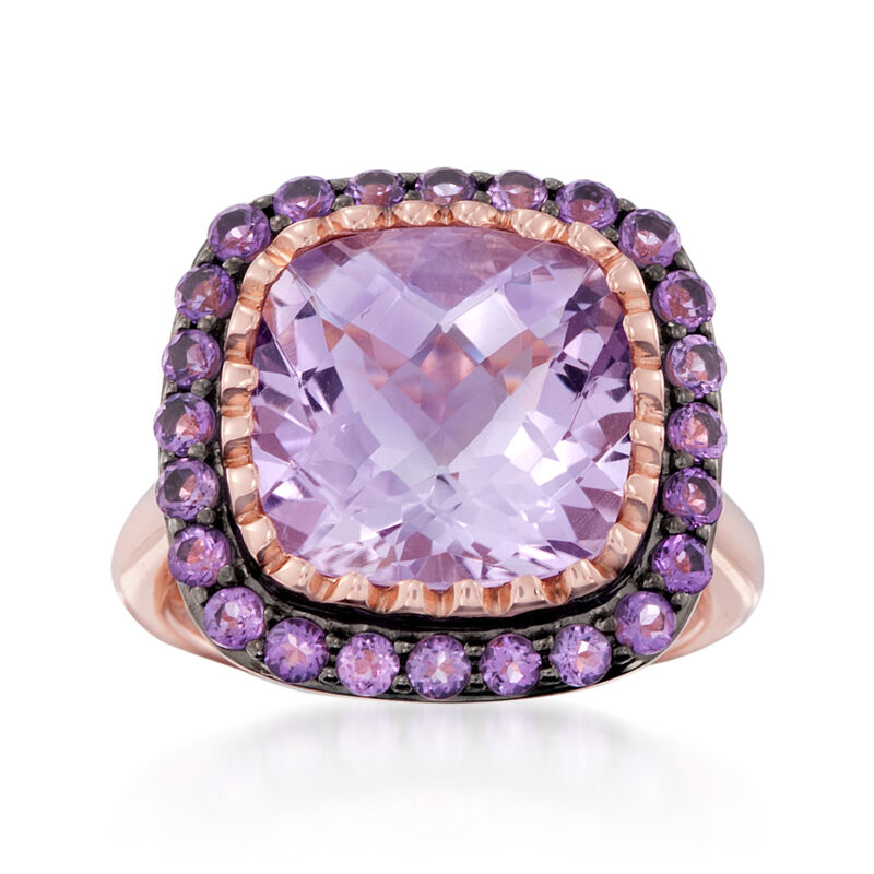 7.05 ct. t.w. Amethyst Ring in 14kt Rose Gold Over Sterling image number 0