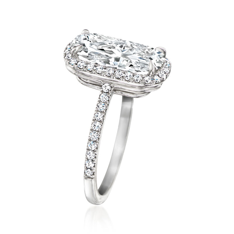 3.40 ct. t.w. Cushion-Shaped Lab-Grown Diamond Ring in Platinum image number 2