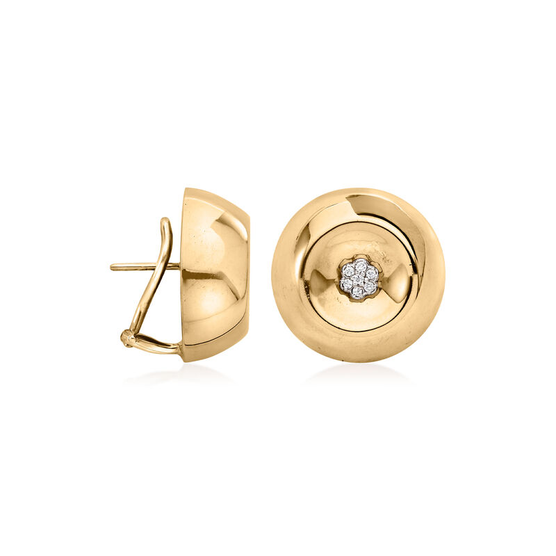 C. 1970 Vintage .14 ct. t.w. Diamond Earrings in 14kt Yellow Gold image number 2