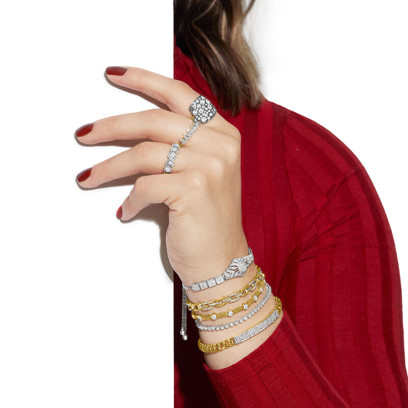 1.00 ct. t.w. Bezel-Set Diamond Linear Station Bracelet in 14kt Yellow Gold image number 1