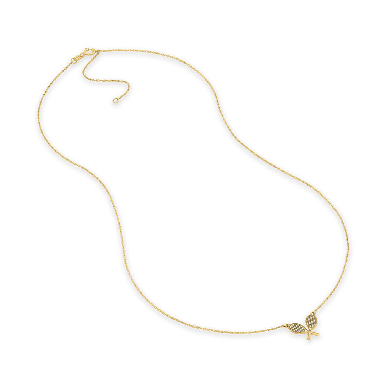 14kt Yellow Gold Tennis Rackets Necklace. 16" image number 2