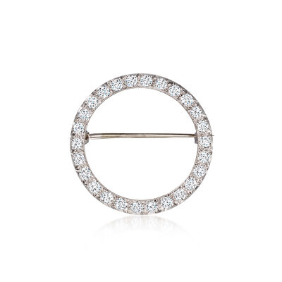 C. 1990 Vintage 1.30 ct. t.w. Diamond Circle Pin in Platinum