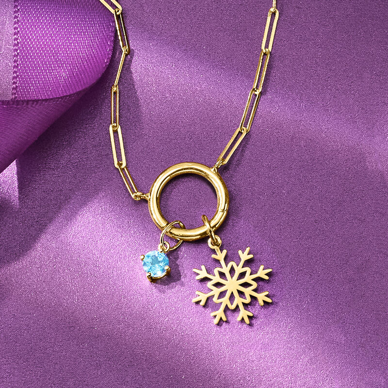 Italian 14kt Yellow Gold Snowflake Charm image number 2