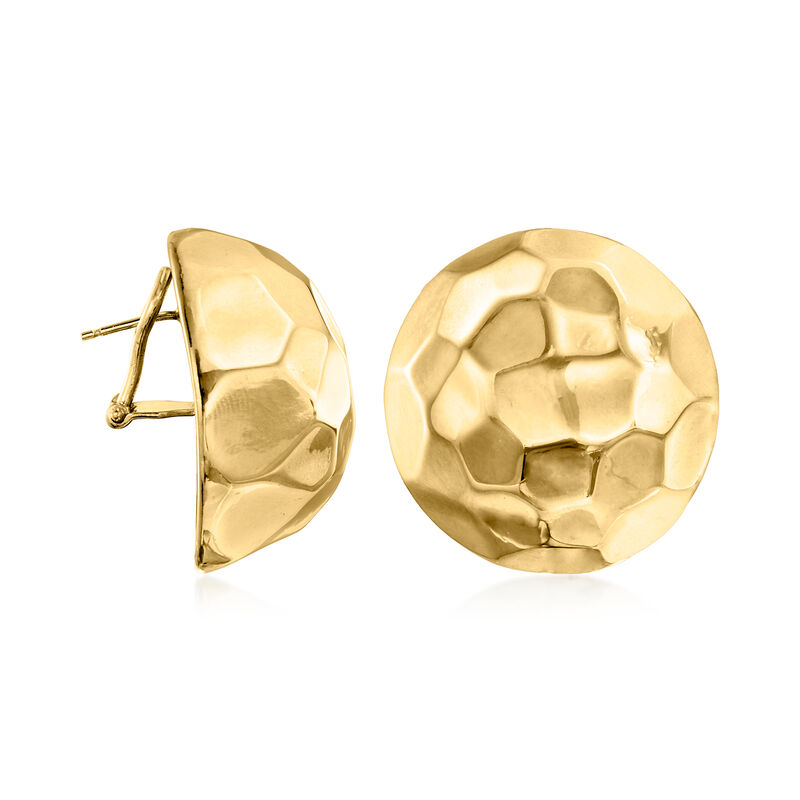 Italian 18kt Gold Over Sterling Faceted Dome Earrings image number 2