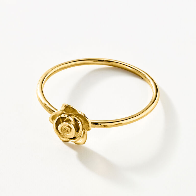 Italian 14kt Yellow Gold Rose Ring. Size 8 image number 4