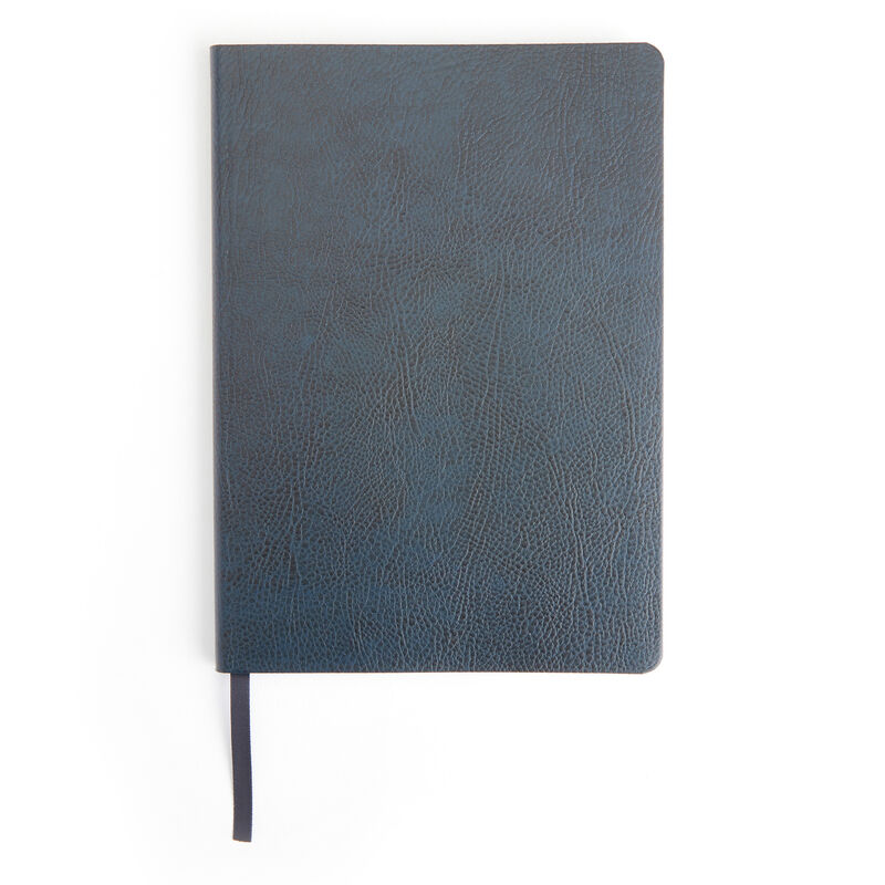 Royce Navy Leather Three-Initial Slim Journal image number 0