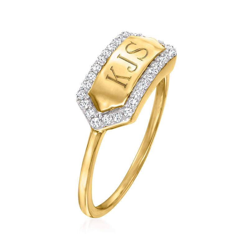 .20 ct. t.w. Diamond Personalized Ring in 14kt Yellow Gold image number 1