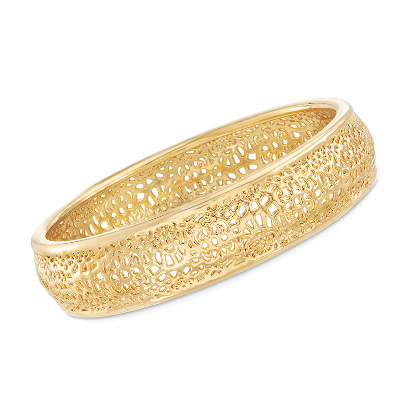 Andiamo 14kt Yellow Gold Openwork Bangle Bracelet image number 0