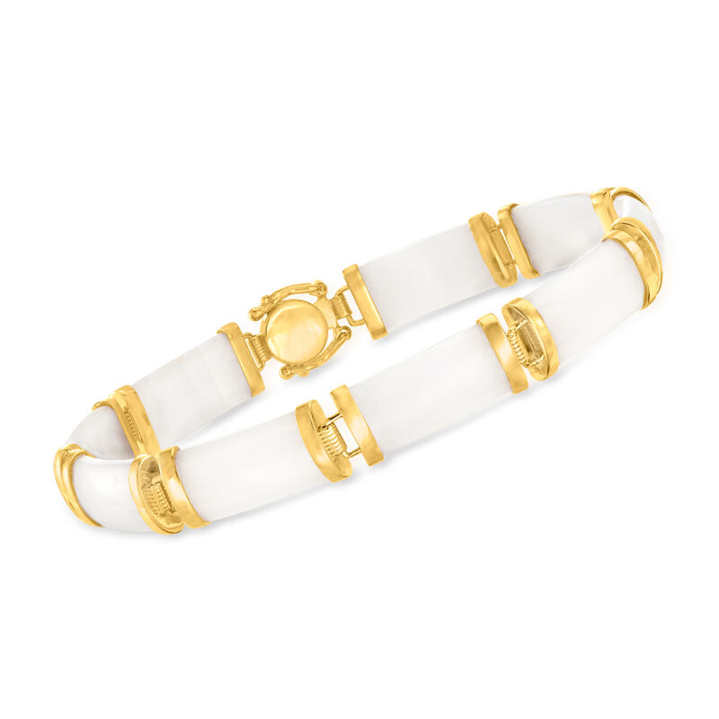 White Agate &quot;Good Fortune&quot; Bracelet in 18kt Gold Over Sterling image number 2