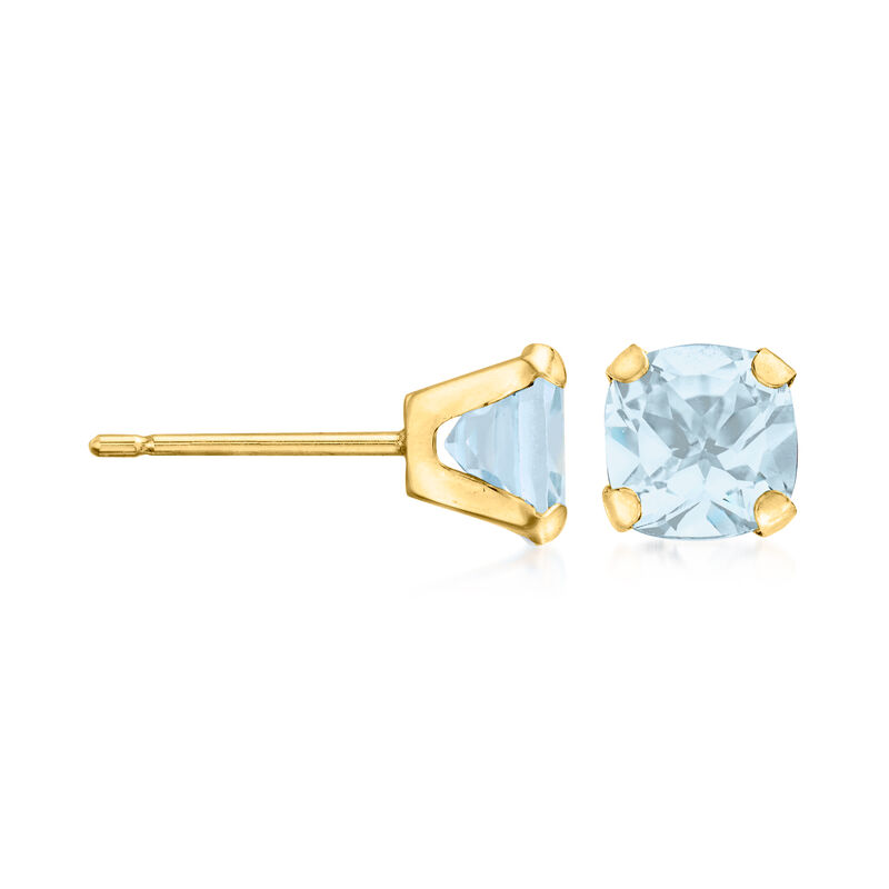 1.70 ct. t.w. Aquamarine Martini Stud Earrings in 14kt Yellow Gold image number 2