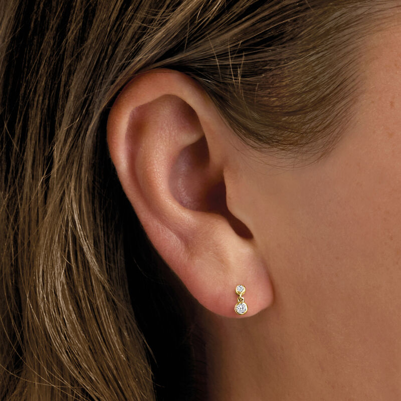 .10 ct. t.w. Diamond Two-Stone Flat-Back Stud Earrings in 14kt Yellow Gold  image number 4