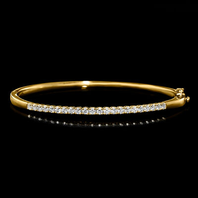 1.00 ct. t.w. Lab-Grown Diamond Bangle Bracelet in 18kt Gold Over Sterling