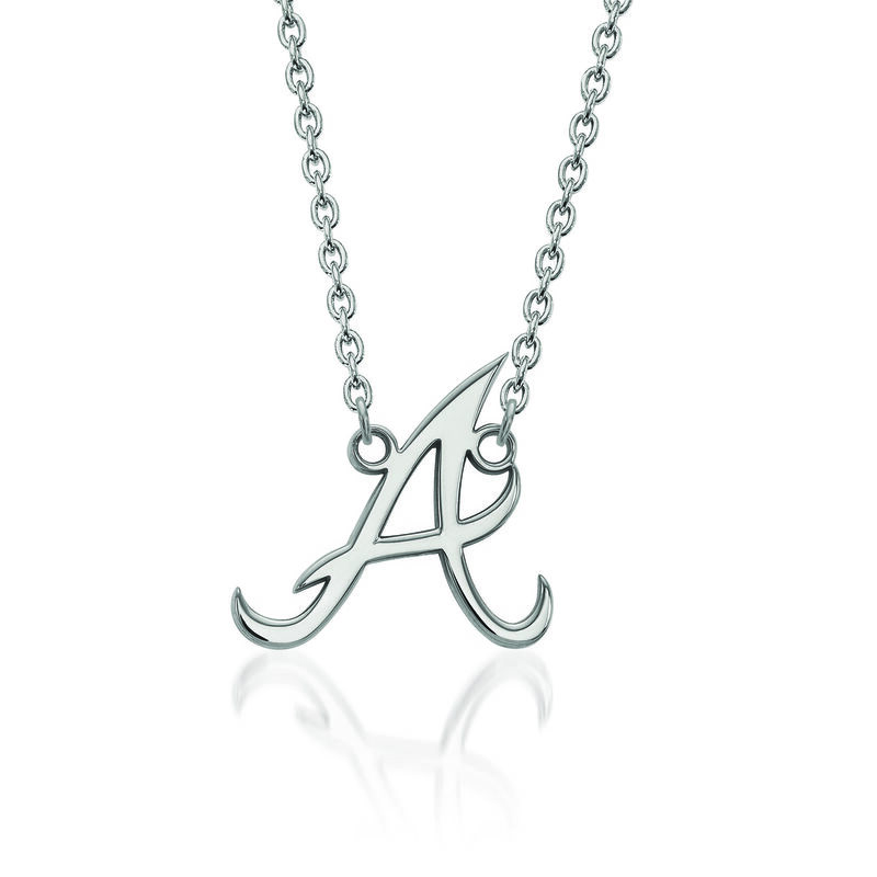 Sterling Silver MLB Atlanta Braves Pendant Necklace. 18" image number 0