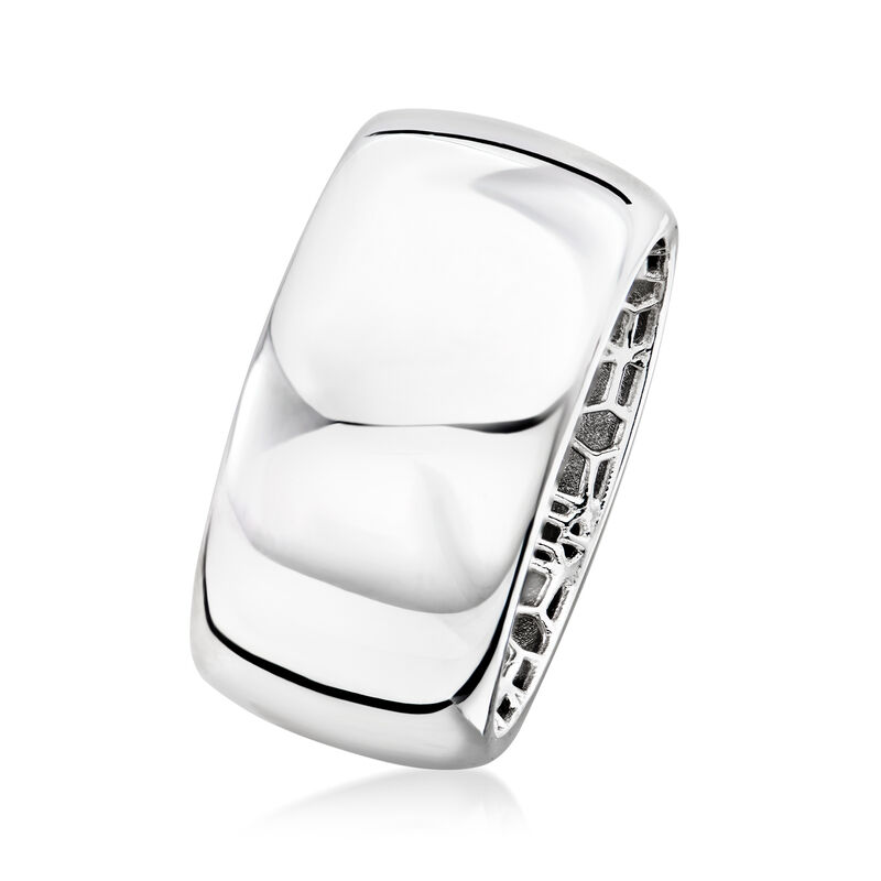 Italian Sterling Silver Wide Dome Ring image number 2
