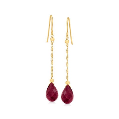 9.00 ct. t.w. Ruby Teardrop Earrings in 10kt Yellow Gold 9.00 ct. t.w. Ruby Teardrop Earrings in 10kt Yellow Gold