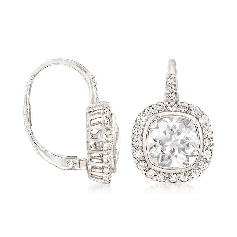4.63 ct. t.w. CZ Drop Earrings in Sterling Silver  image number 2
