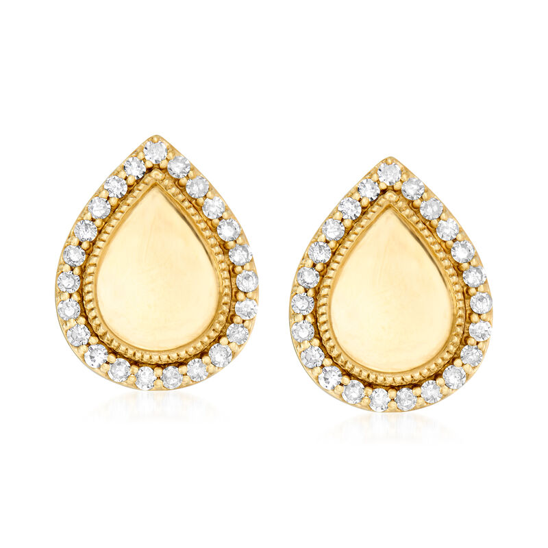 .18 ct. t.w. Diamond Pear-Shaped Stud Earrings in 18kt Gold Over Sterling image number 0