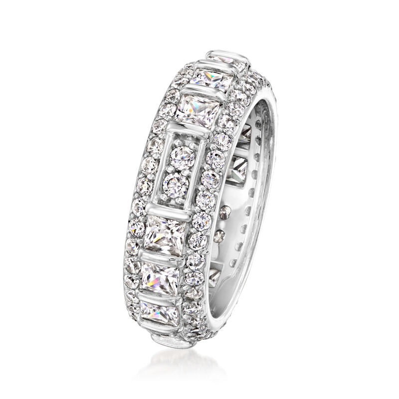 3.10 ct. t.w. CZ Eternity Band in Sterling Silver image number 2